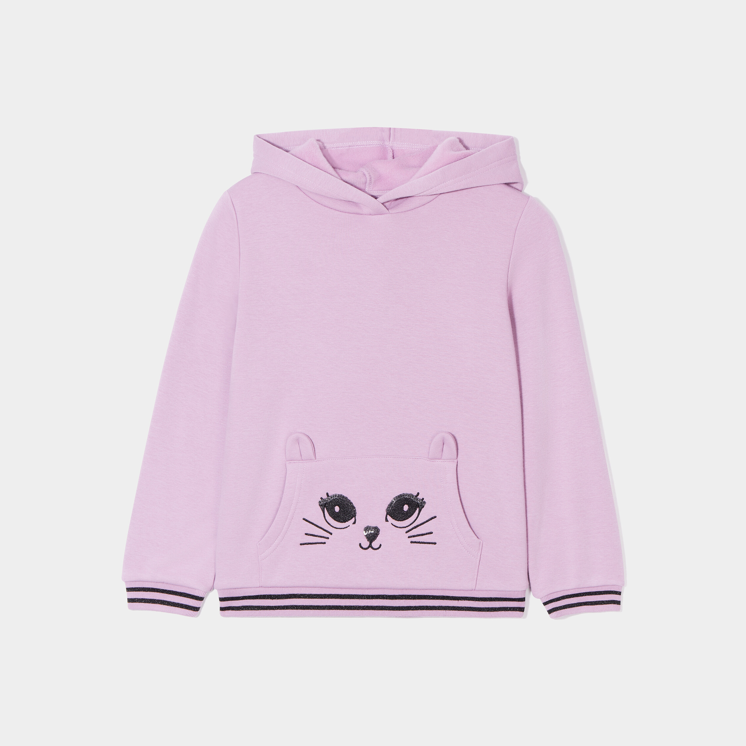 Sweat à capuche hoodie détails sequins parme fille | La Halle