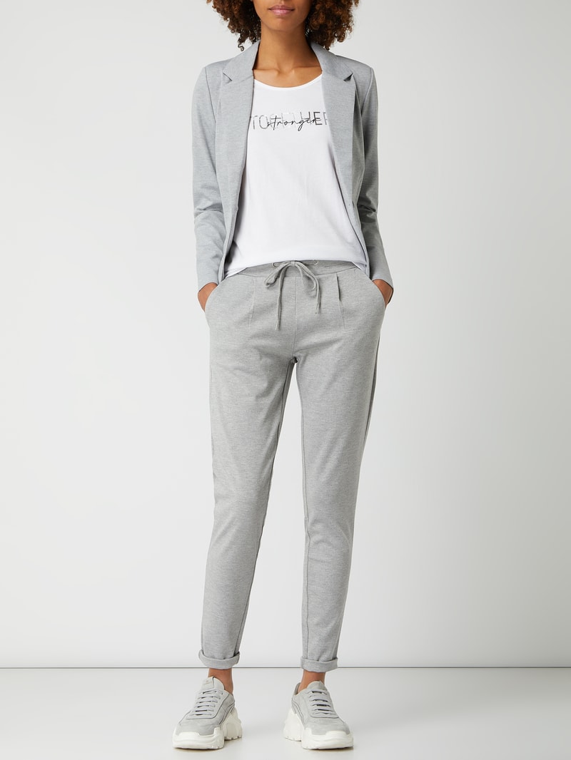 Sweatpants mit Tunnelzug Modell 'KATE' in hellgrau meliert