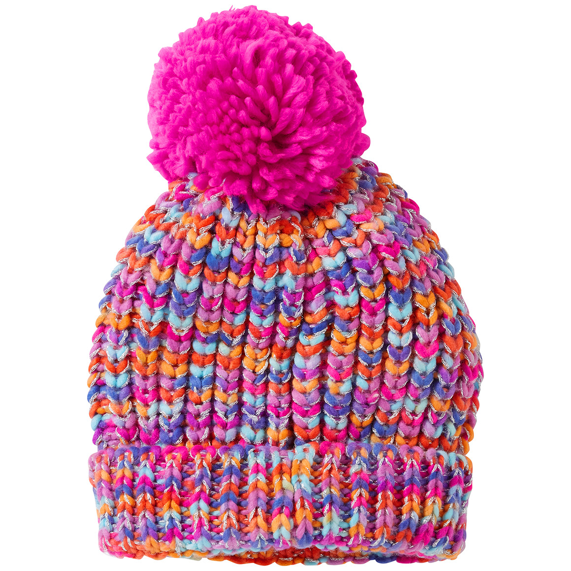 Mädchen Strickmütze mit Pompon