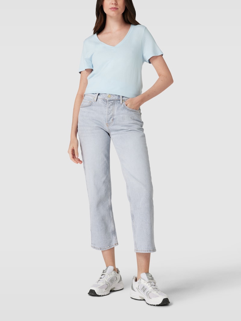 Pyjama-Oberteil mit V-Ausschnitt Modell 'Sleep&Lounge' in hellblau