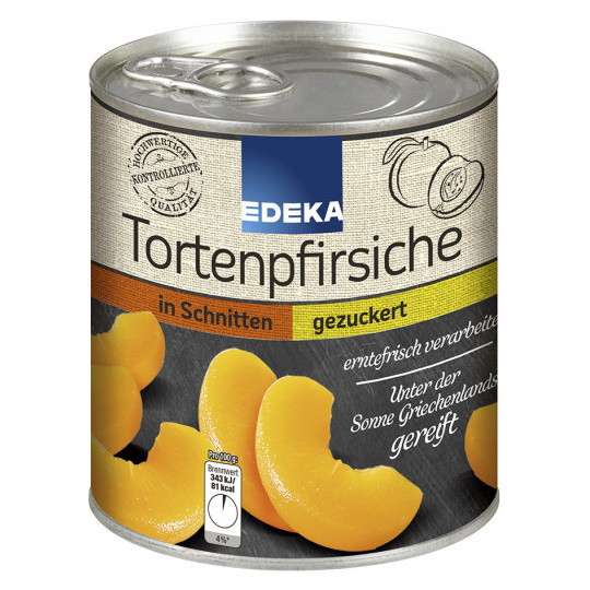EDEKA Tortenpfirsiche in Schnitten gezuckert 820G