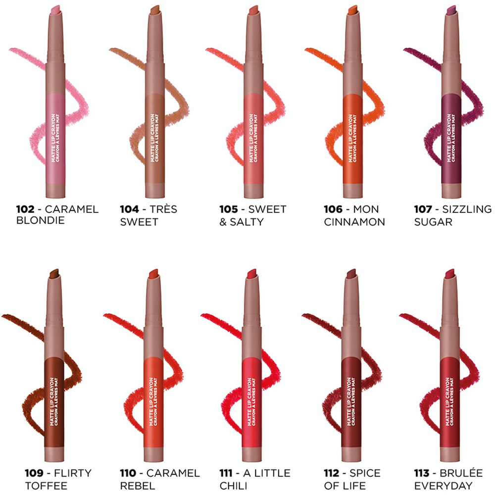 L´Oréal Paris Infaillible Matte Lip Crayon 110 Caramel Rebel 1.3g Rouge à lèvres