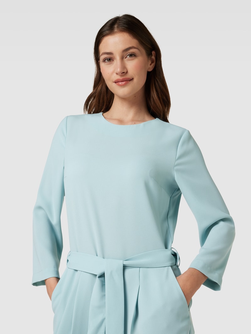 Jumpsuit mit Bindegürtel in helltürkis