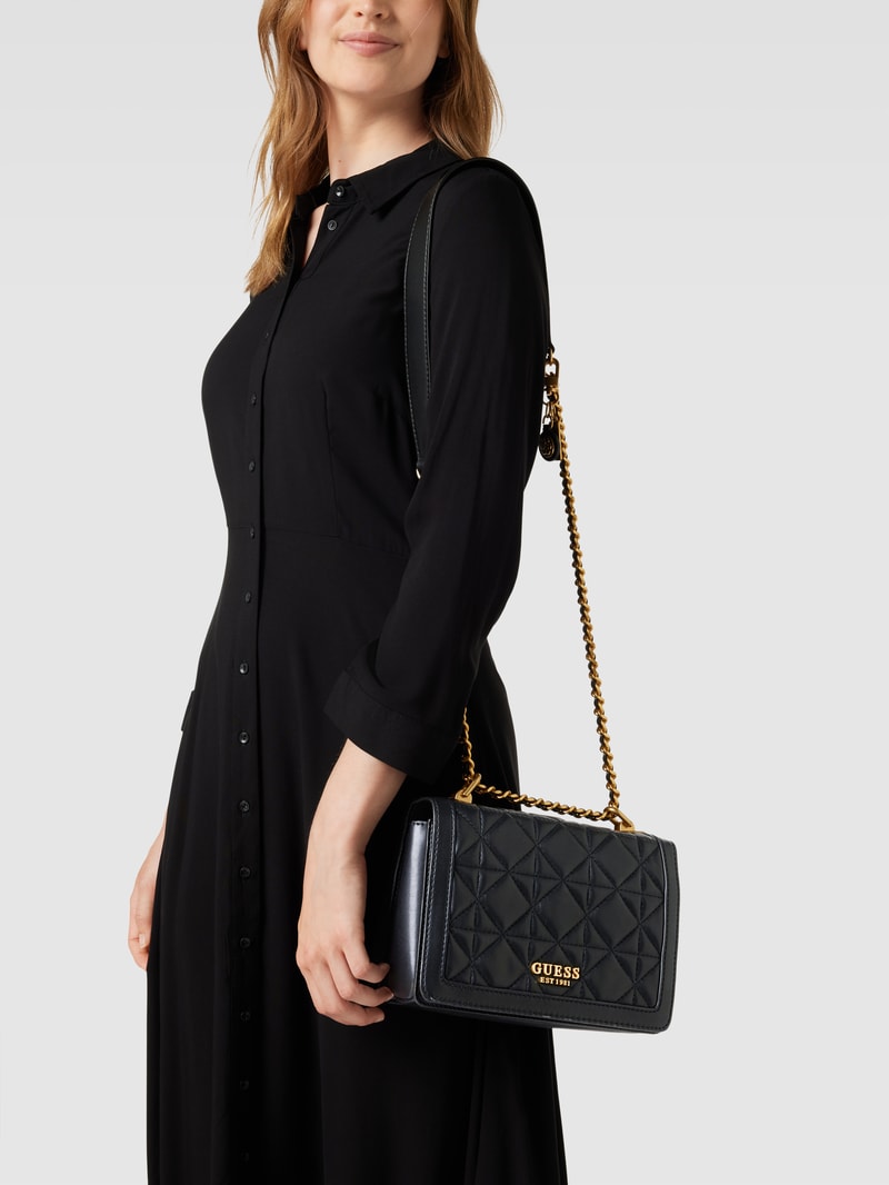Crossbody Bag in Stepp-Optik Modell 'ABEY' in schwarz