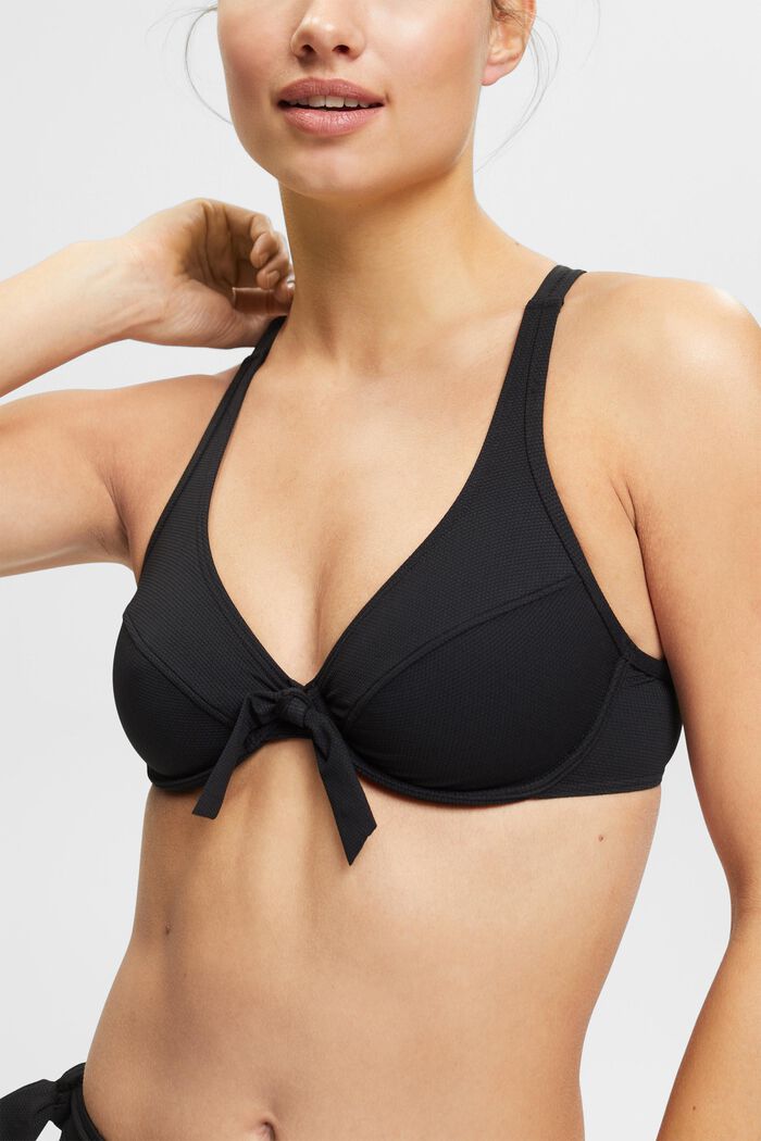 Strukturiertes Bikinioberteil mit Knotendetail