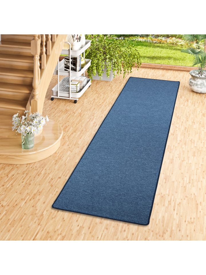 Snapstyle Feinschlingen Velour Läufer Teppich Strong in Dunkelblau günstig kaufen