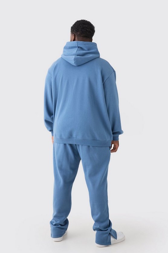 Plus kastiger Oversize Trainingsanzug mit Kapuze