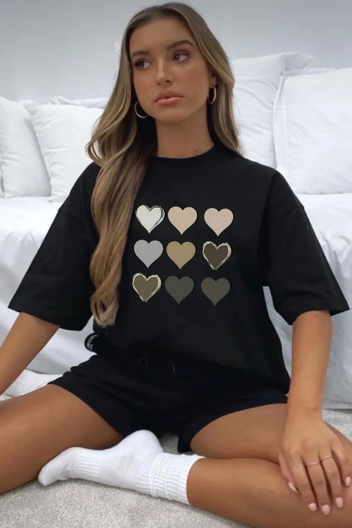 uyguntarz  Shorts-Set mit Herz-Print
