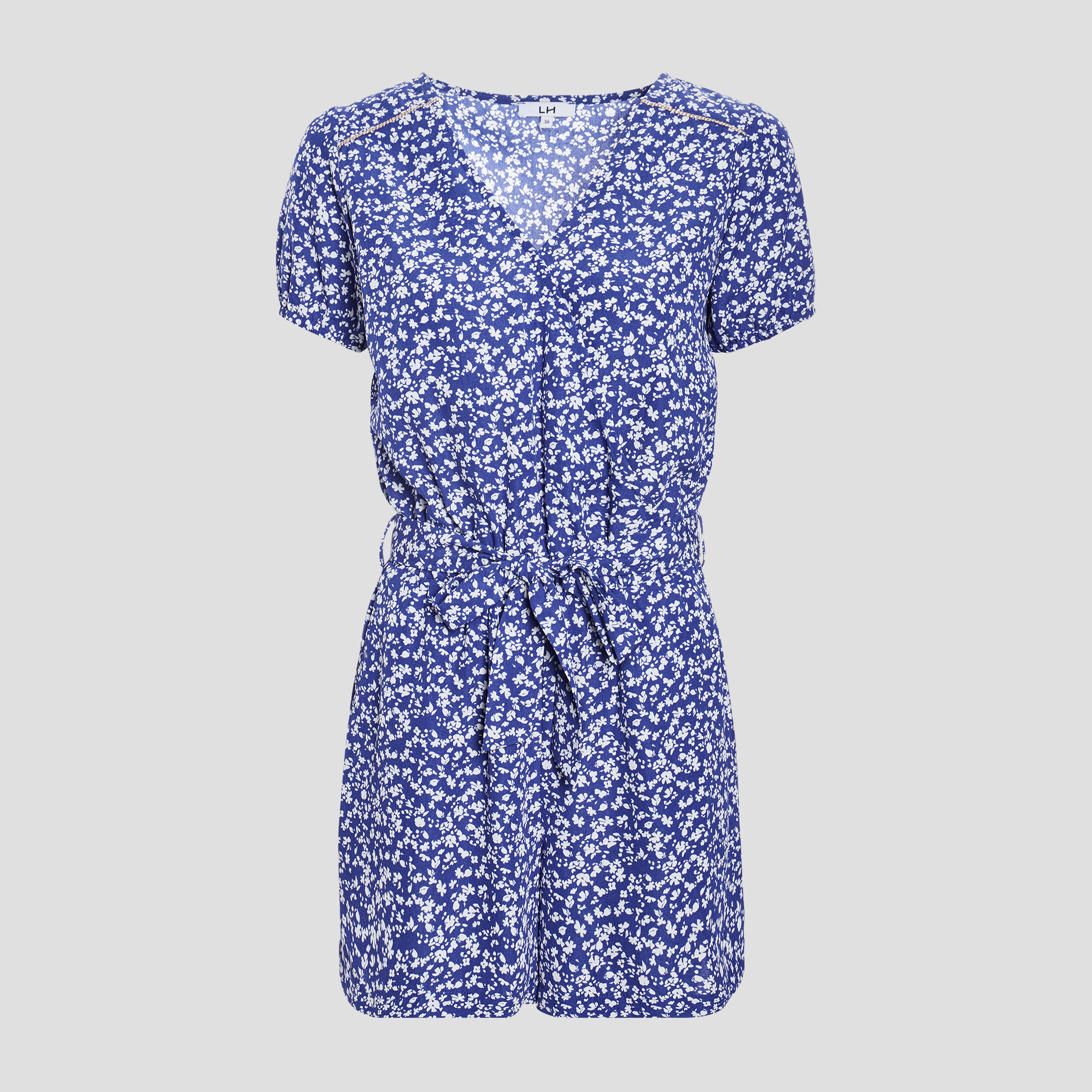 Combishort ceinturée bleu electrique femme | La Halle