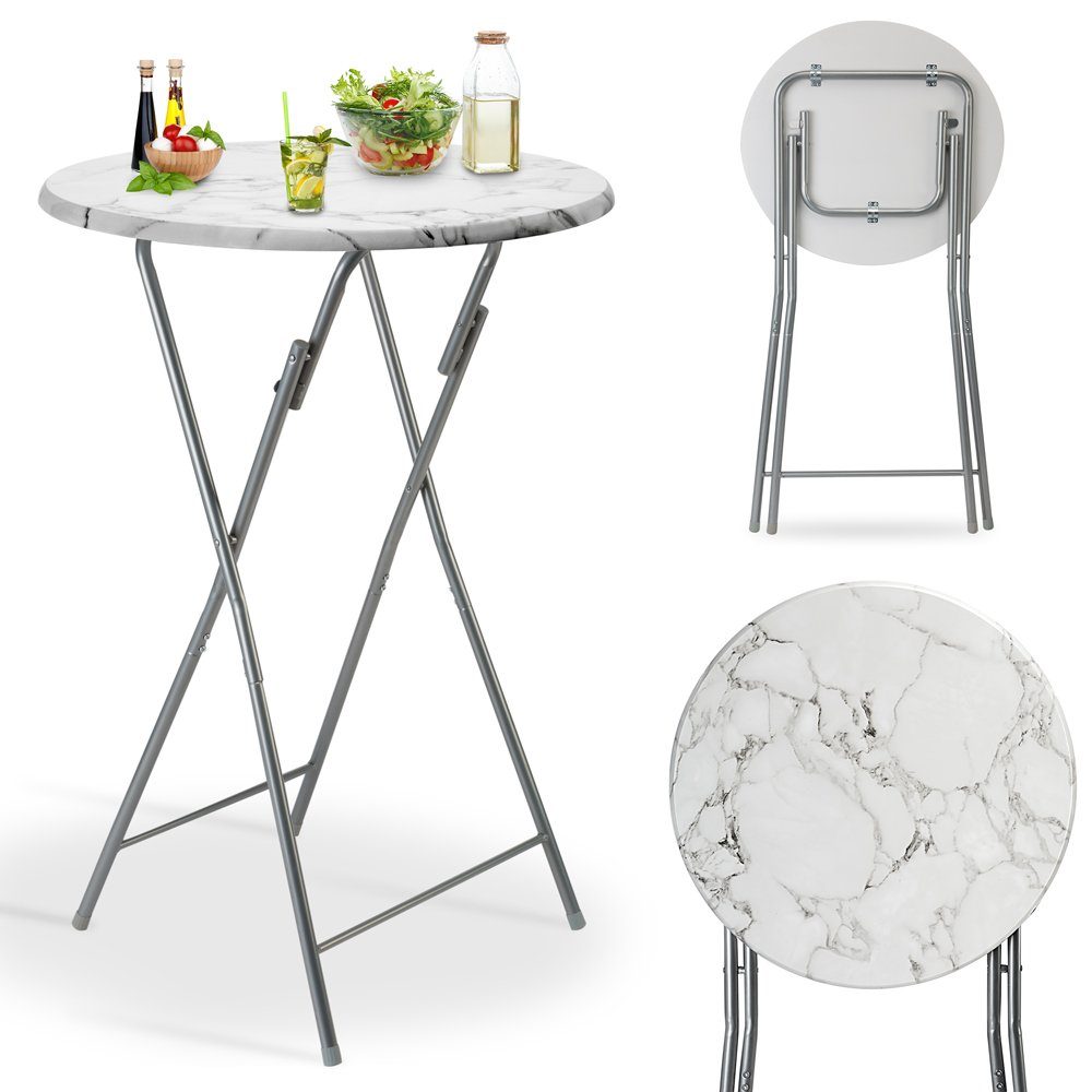 Casaria Stehtisch (2-St), 2x Klappbar 110cm Hoch Rund 60cm Garten Camping Bistrotisch