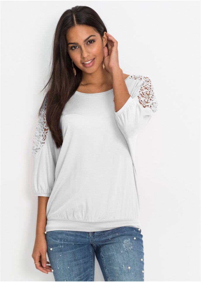 Oversize-Shirt mit Spitze