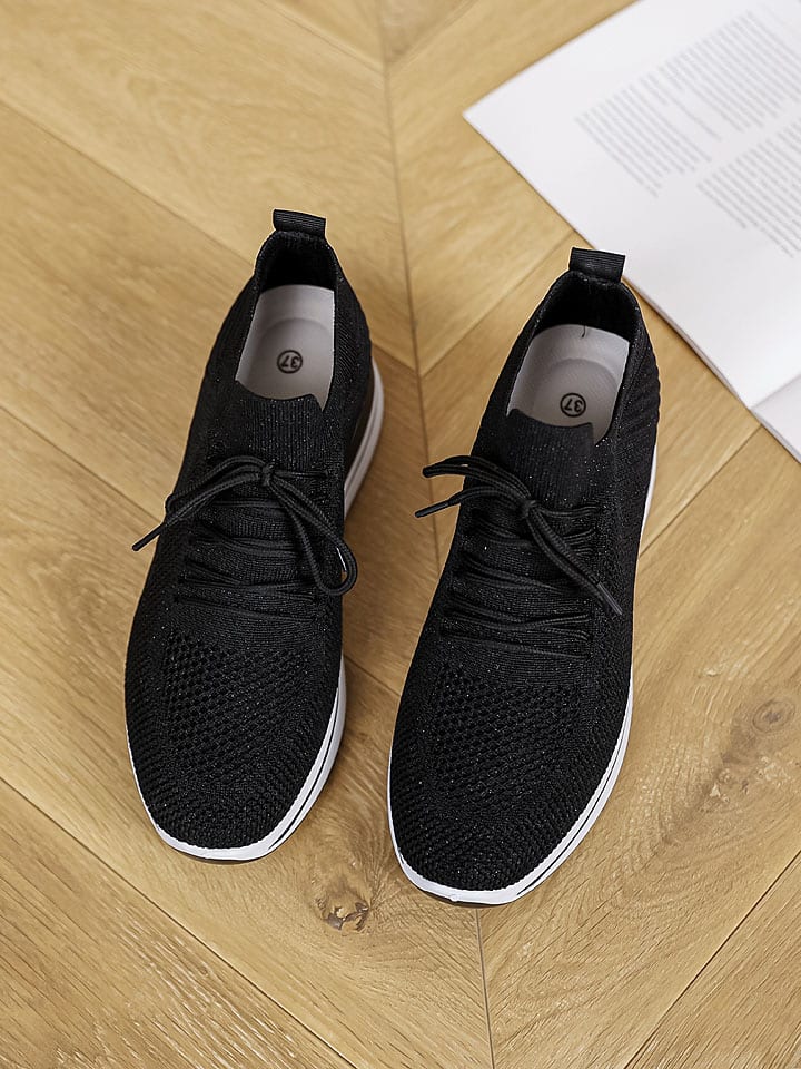 Sixth Sens Keilsneakers in Schwarz günstig kaufen