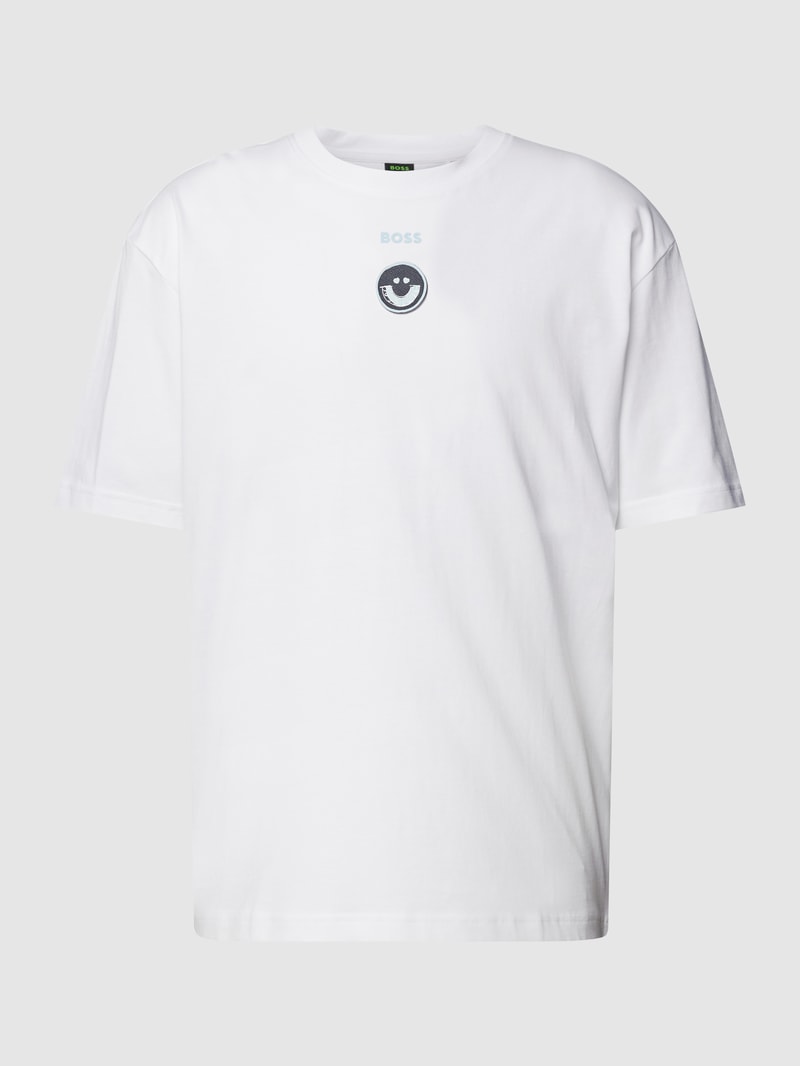 T-Shirt mit Label-Print Modell 'Tiraxart' in weiß