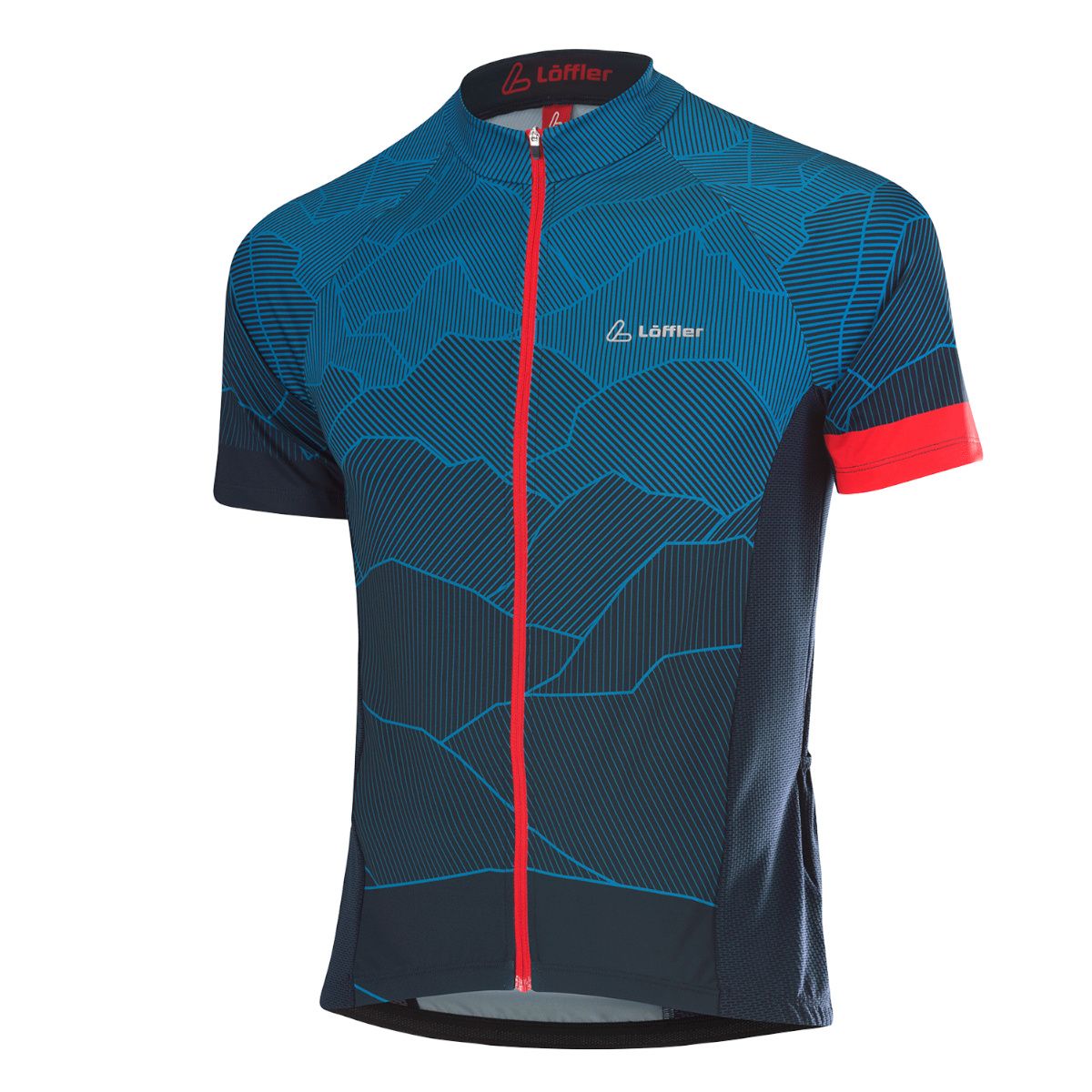 Löffler FZ Hills MID blaues Herren Radtrikot mit Kurzarm