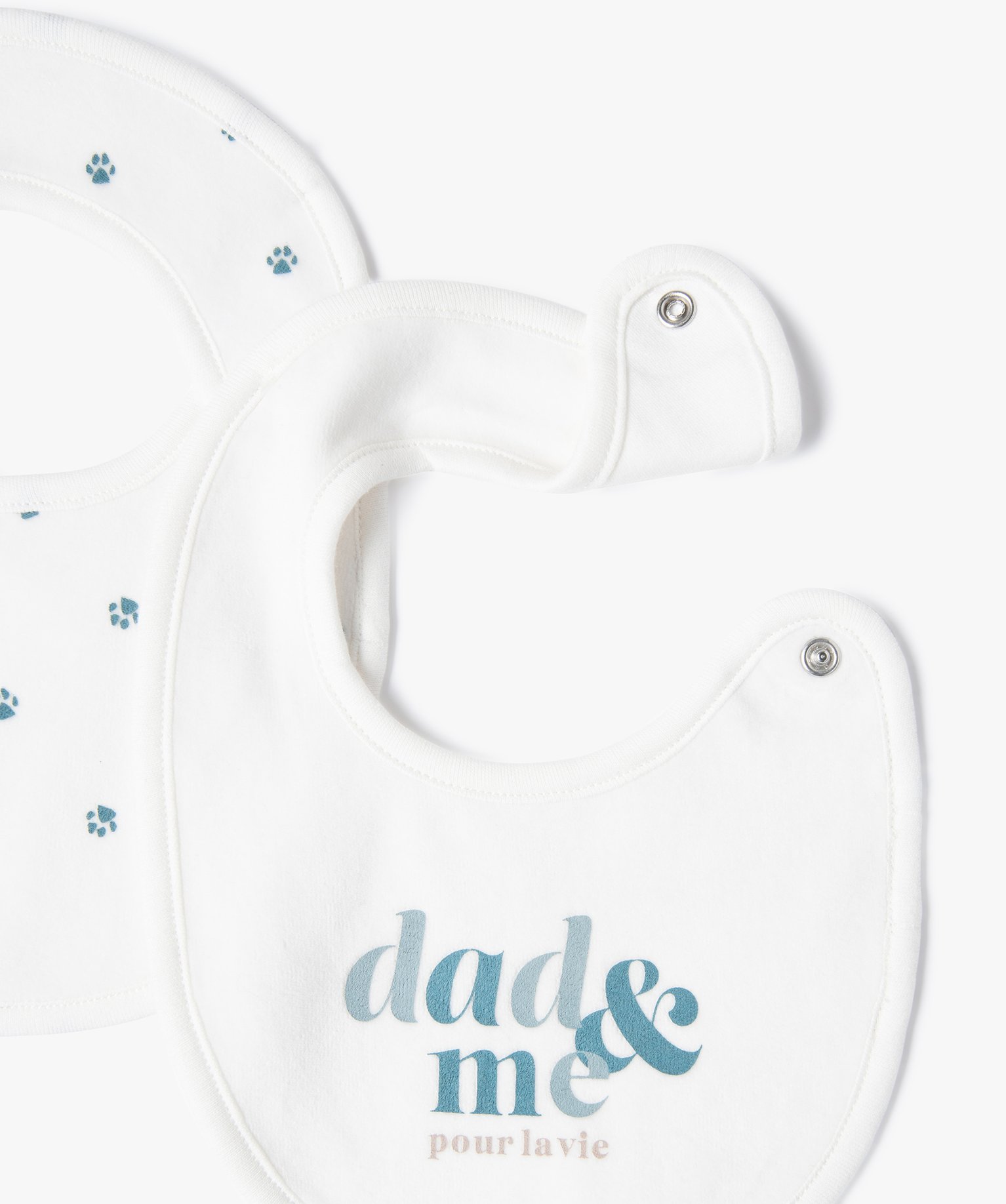 Bavoirs bébé en velours (lot de 3) ecru | GEMO