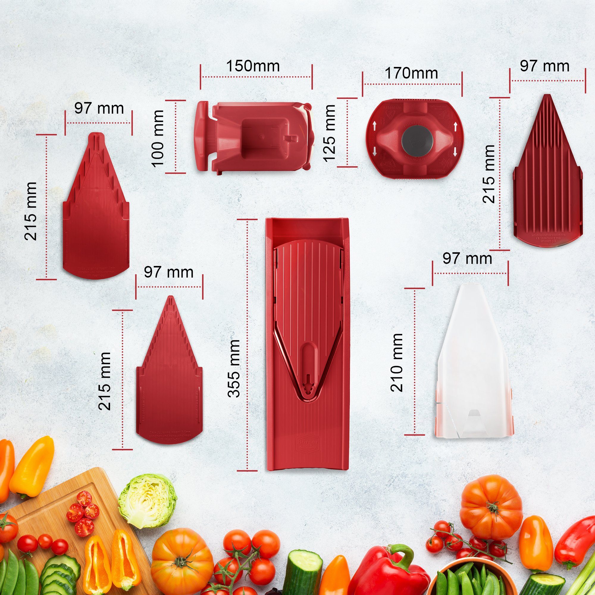Börner Gemüsehobel Gemüsehobel V1 ClassicLine Profi Set