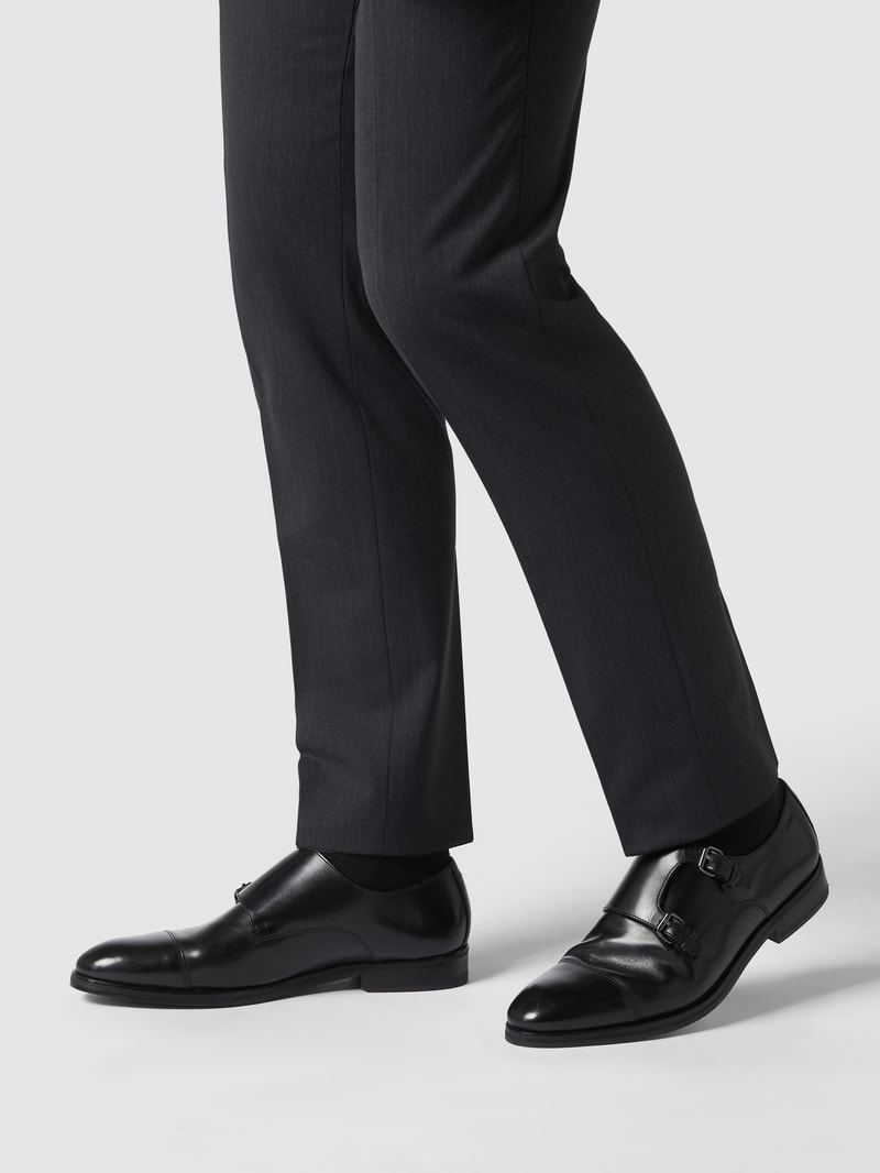 Double Monk Straps aus Leder Modell 'Kleitos' in schwarz