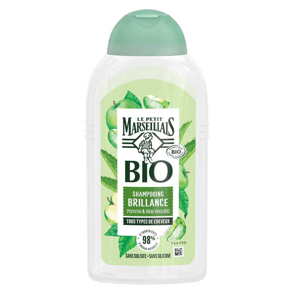 le petit marseillais Shampooing Brillance certifié Bio Aloe Vera & Pomme Shampooing
