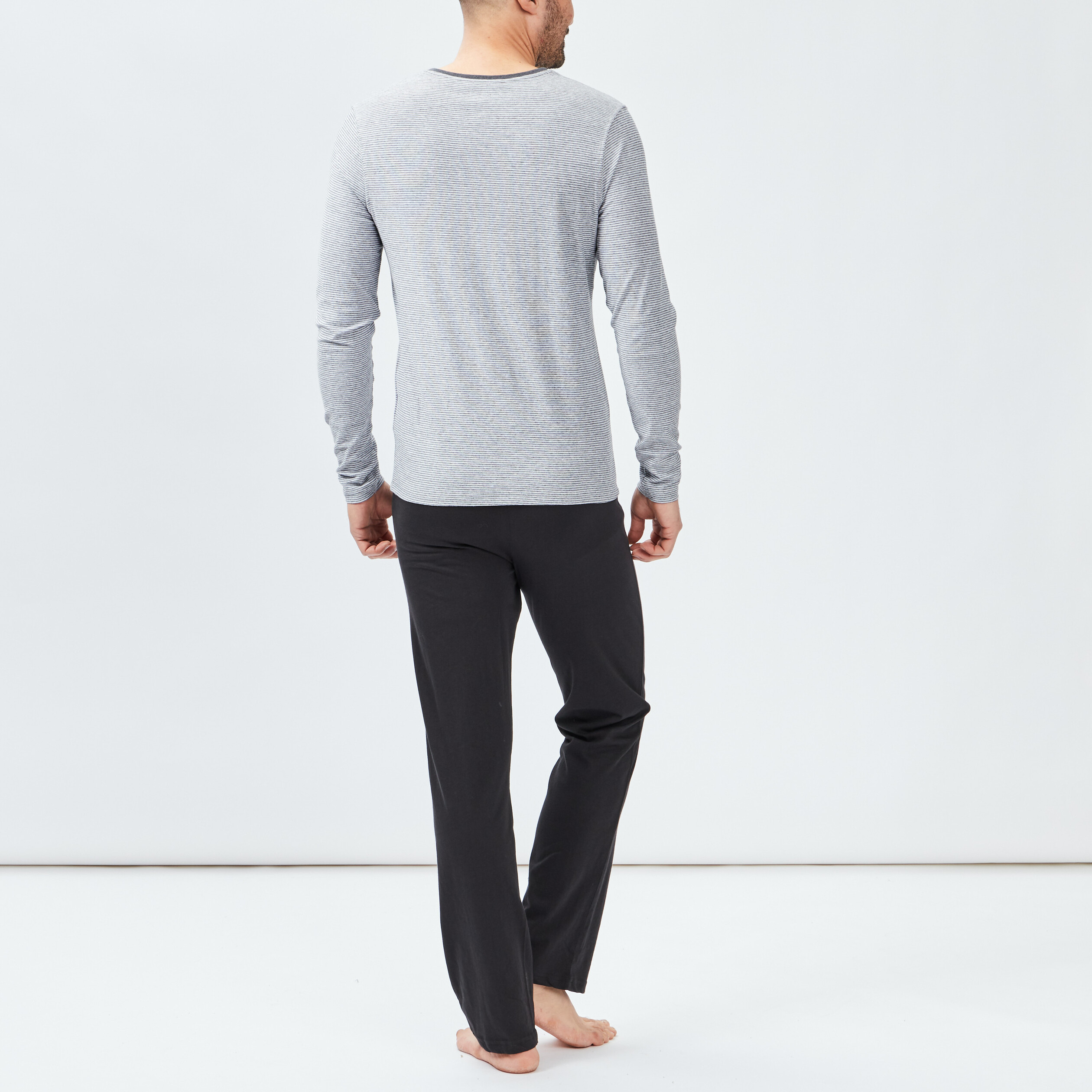 Ensemble pyjama 2 pièces gris foncé homme | La Halle