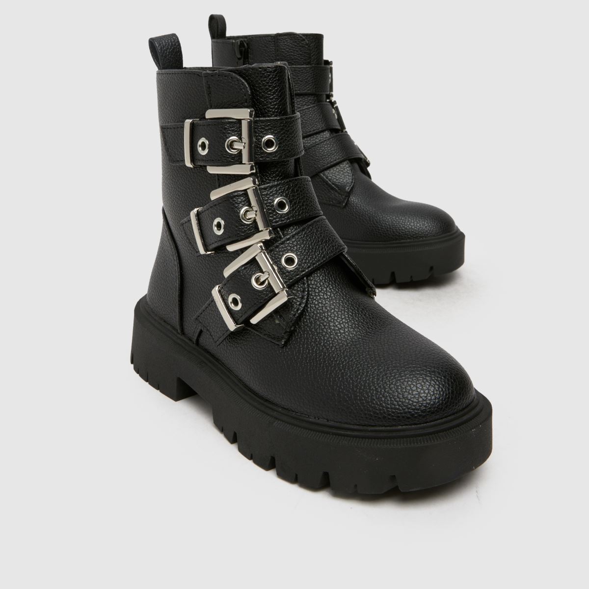schuh svarta Codie Buckle flickstövlar för barn