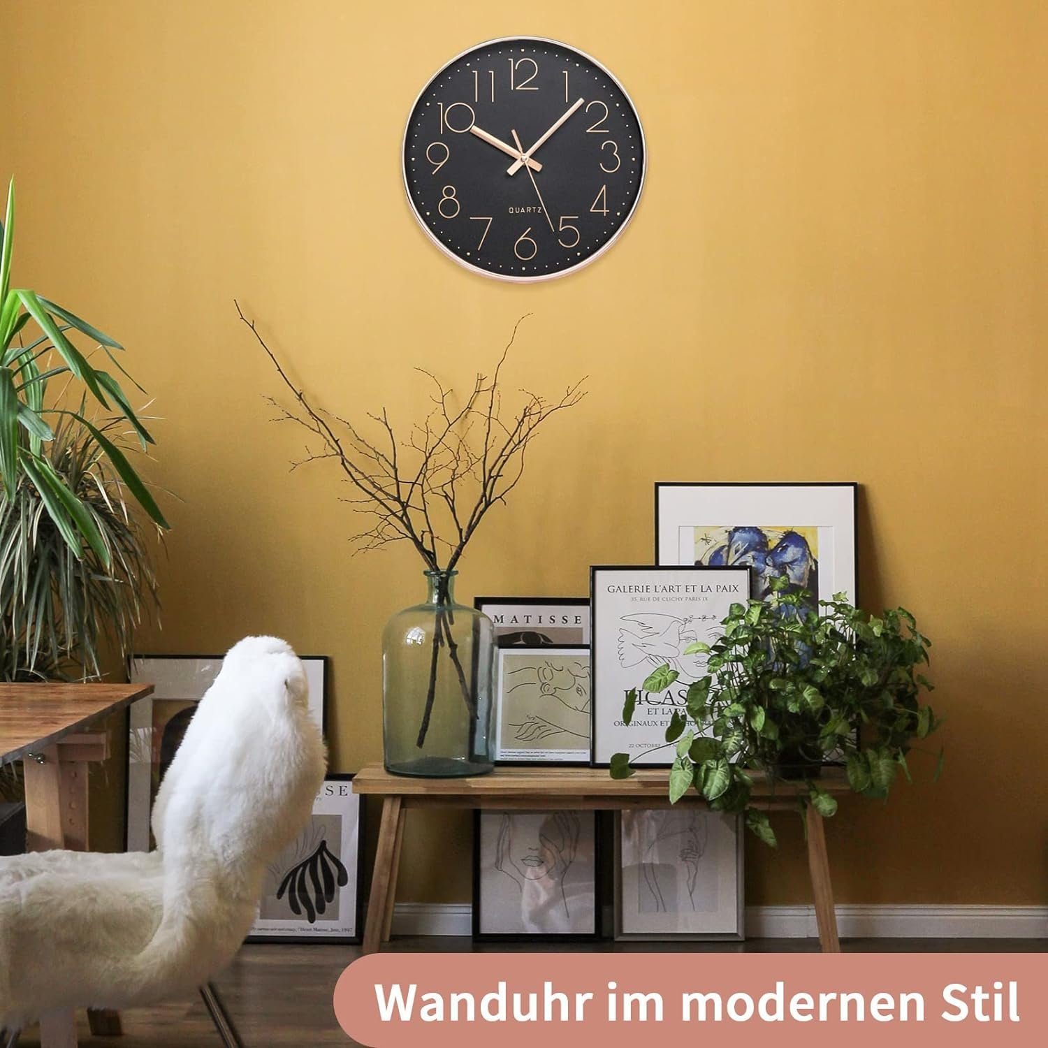 Blusmart Wanduhr 30cm Stille Wanduhr Anti-Ticken (Modern Wanduhr Quarz Lautlos Wanduhr)
