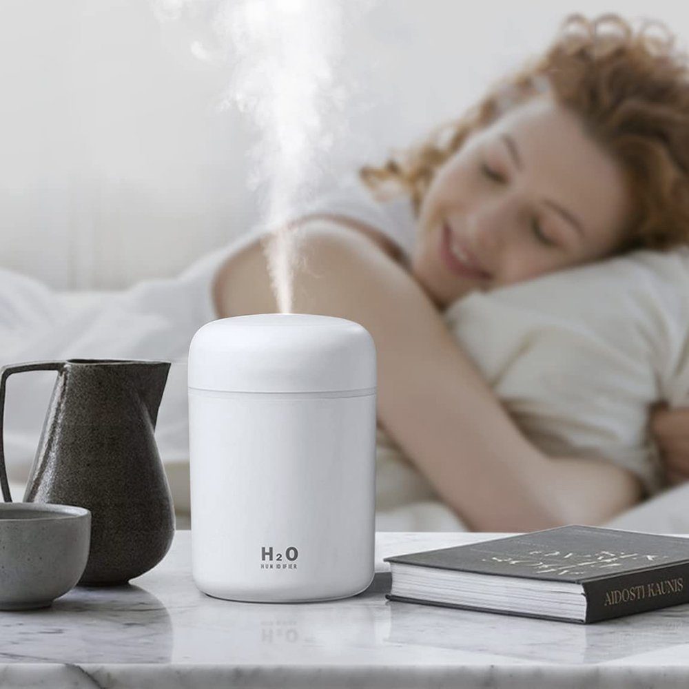 GelldG Luftbefeuchter Luftbefeuchter, Mini USB Ultraschall Humidifier mit 300ml Wassertank