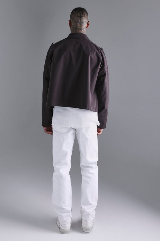 Kastige Twill-Regenjacke