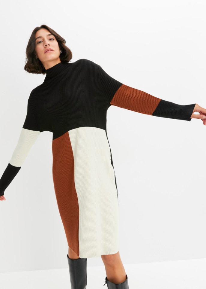 gemustertes Strickkleid