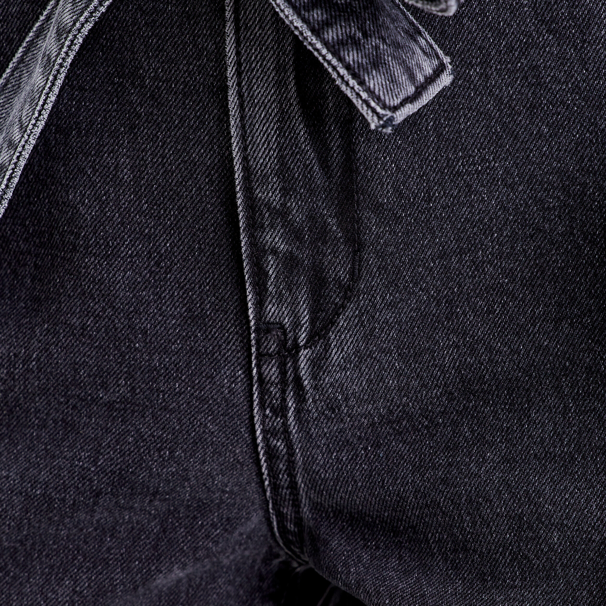 Jeans paperbag wide leg denim noir femme | Cache Cache