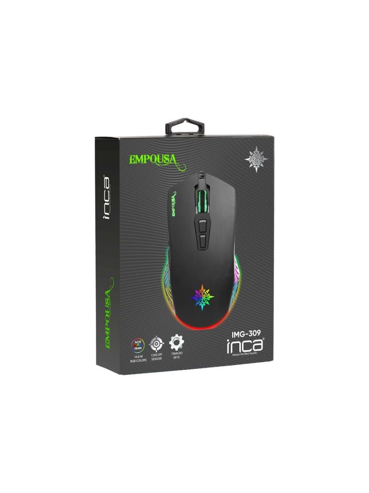 Inca Inca-IMG-309 Empouse RGB Licht Makro Tasten Professional Gaming Maus in schwarz günstig kaufen onesize