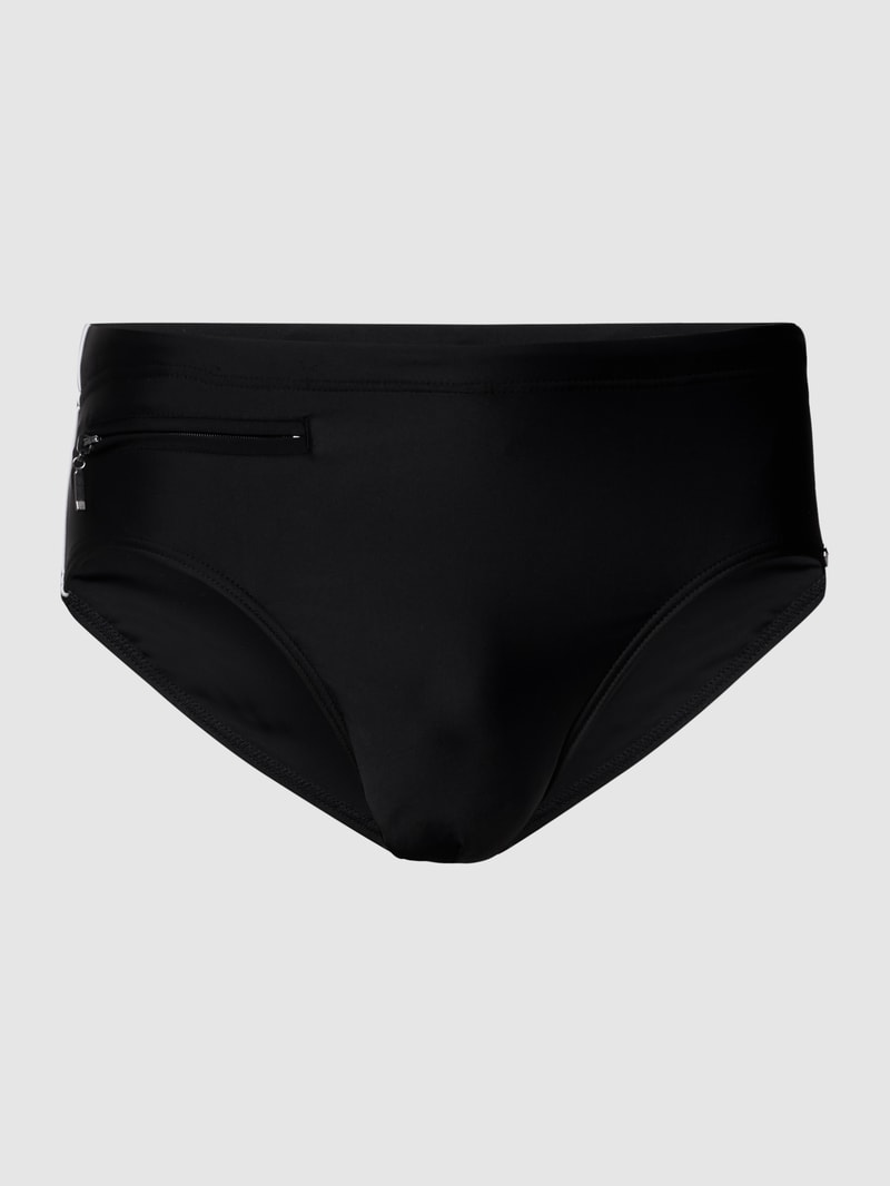 Badehose mit verschließbarer Tasche in schwarz