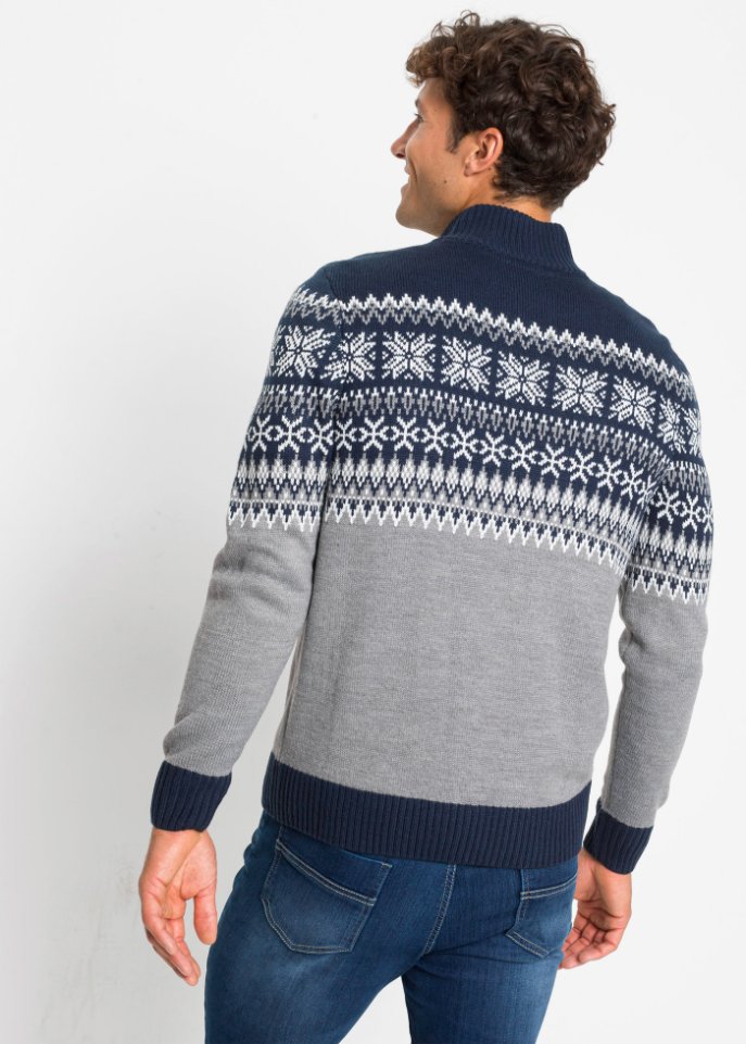 Norweger-Pullover mit Troyerkragen
