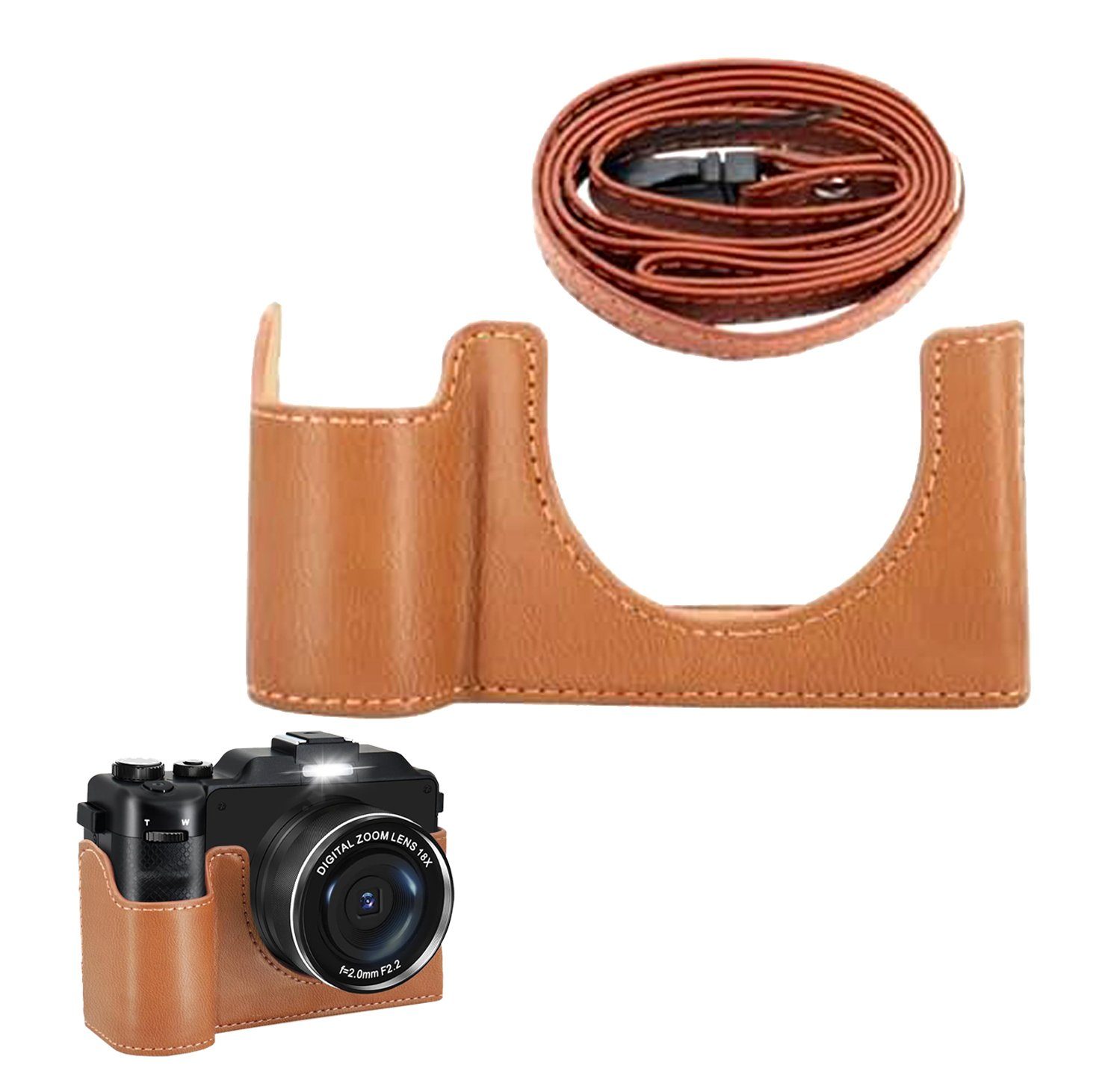 OKA Digitalkamera doppelt 48MP, 4K-Video, 18x Zoom, Anti-Schüttel 3D-Sound Kompaktkamera (48 MP, WLAN (Wi-Fi), inkl. Doppelt 13 MegaPixel Foto-Wunder, Super Bildstabilisator)
