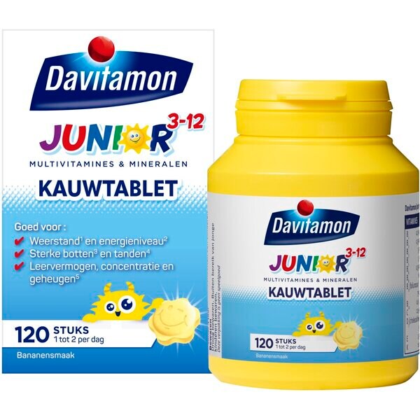 Davitamon Junior 3-12 Banana Chewable Tablets 120 pieces