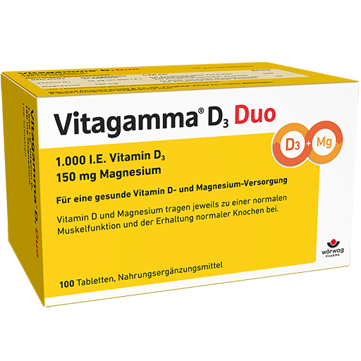 VITAGAMMA D3 Duo 1.000 I.E Vit.D3 150mg Magnes.NEM  100 St  Tabletten