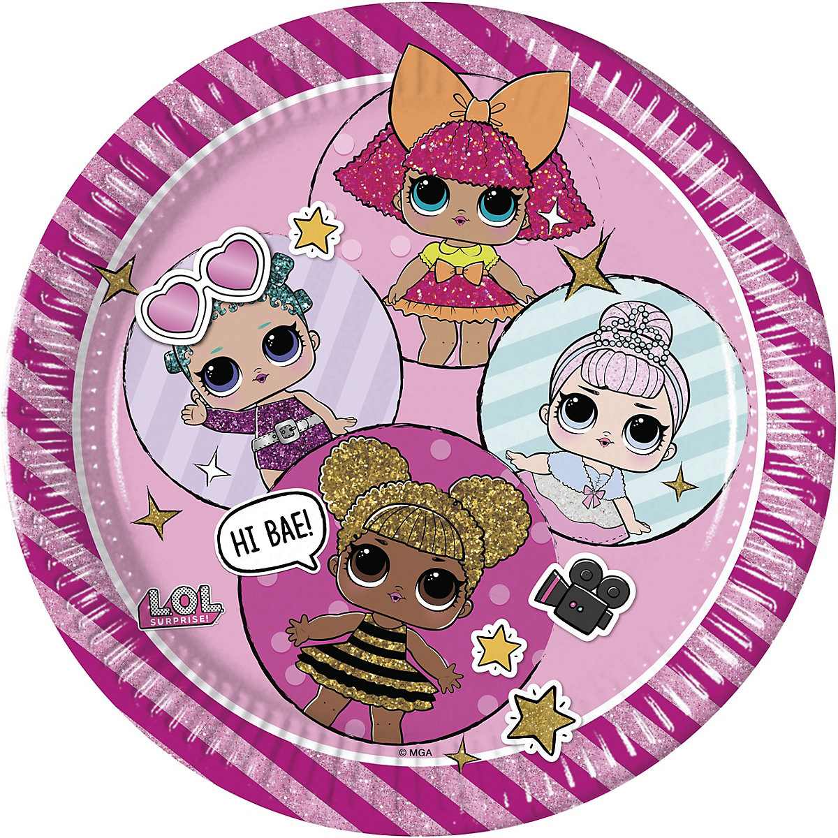 Papp-Partyteller L.O.L. Surprise! Metallic, Ø 23 cm, 8 Stück