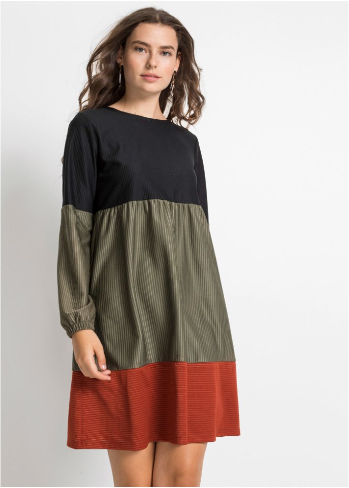 Stufenkleid in Rippstruktur