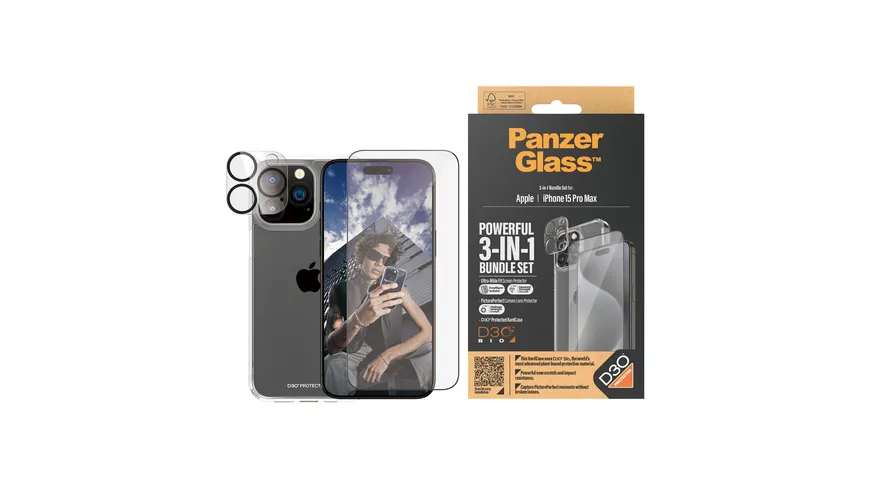 PanzerGlass iPhone 15 Pro Max 3-in-1 Pack