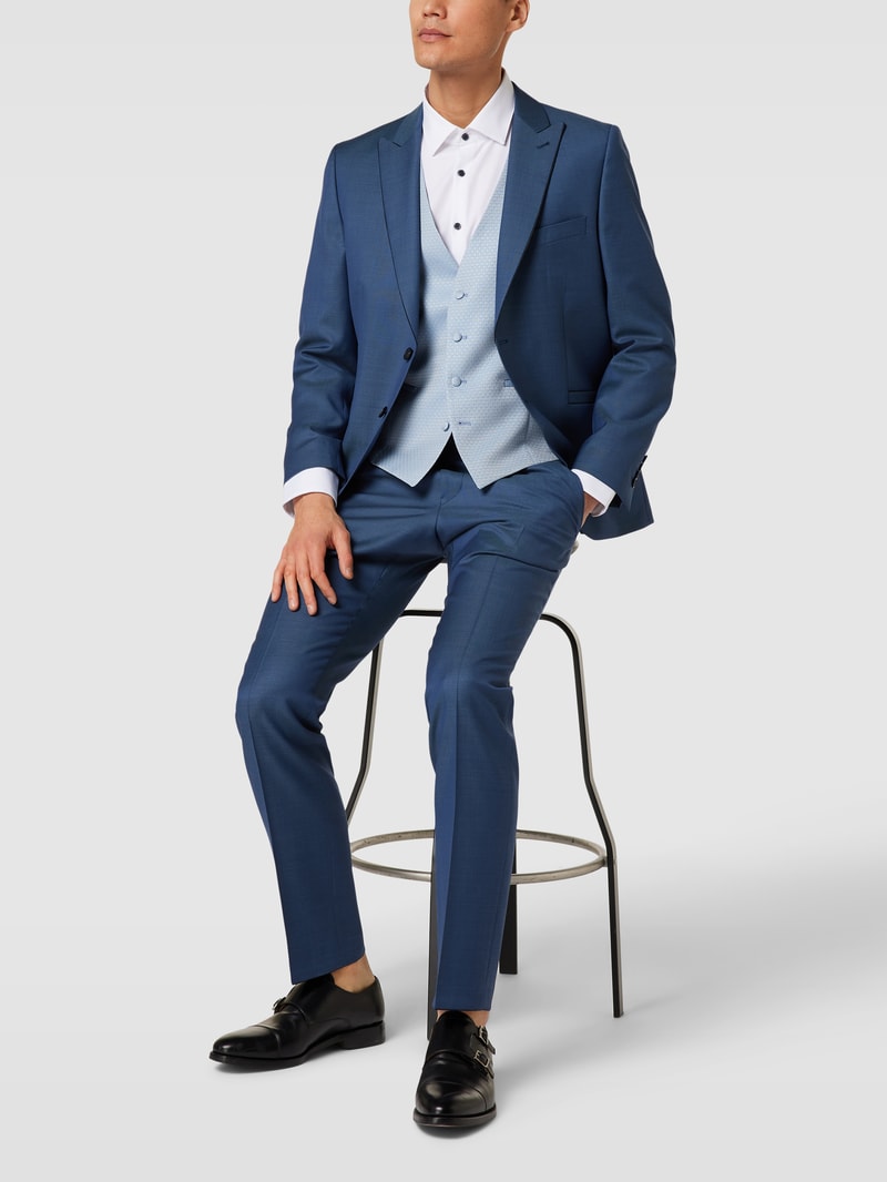 Anzugweste mit Allover-Muster in blau