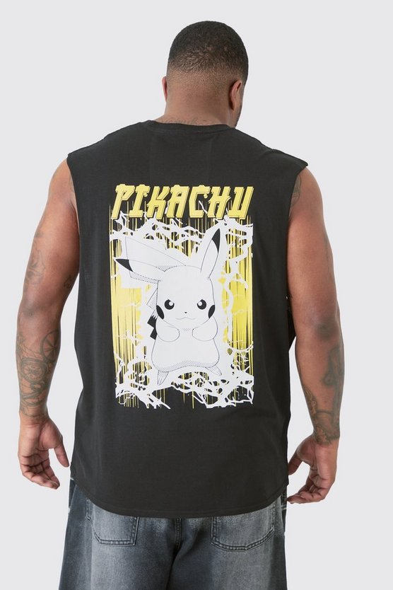 Plus schwarzes Tanktop mit lizenziertem Pikachu-Print