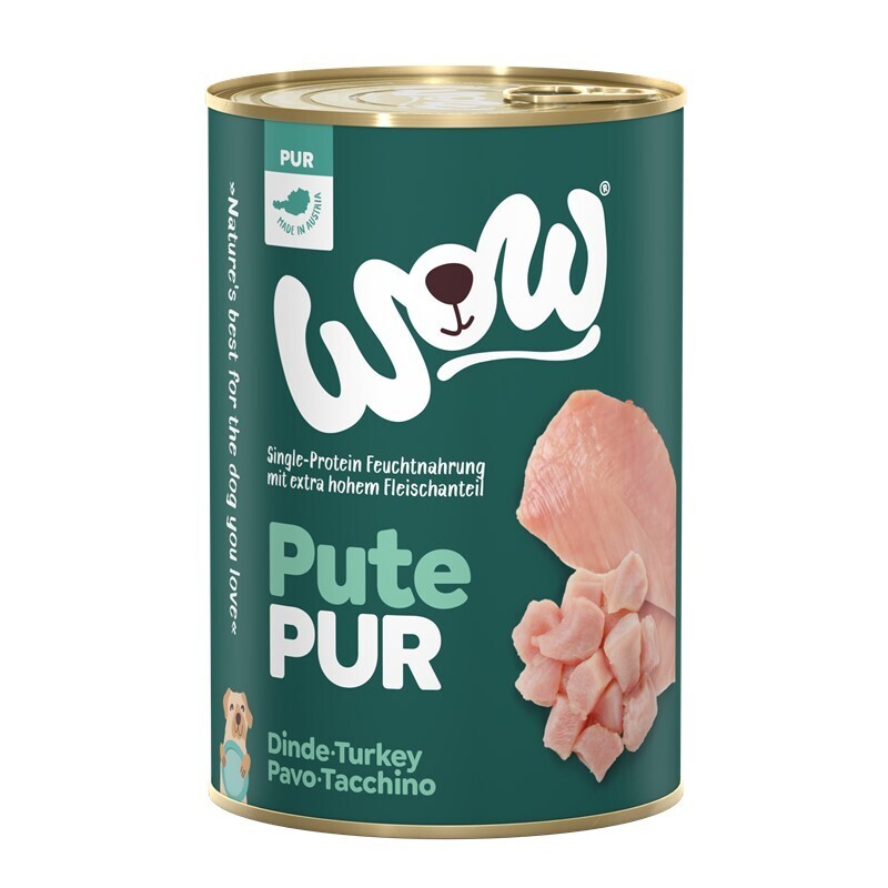 WOW Hundenassfutter WOW Pur Adult 6x400g Pute