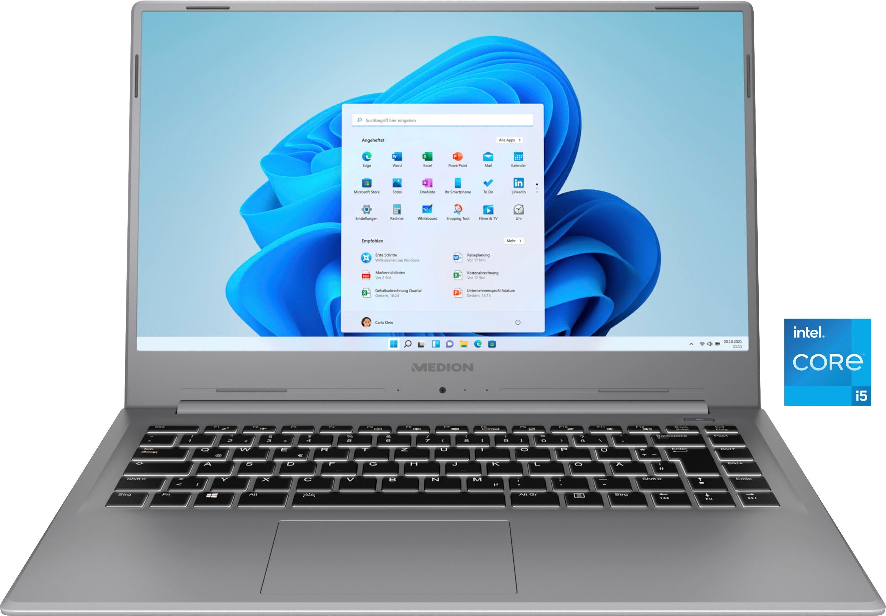 Medion® AKOYA S15449 Notebook (39,62 cm/15,6 Zoll, Intel Core i5 1135G7, Iris Xe Graphics, 1000 GB SSD)