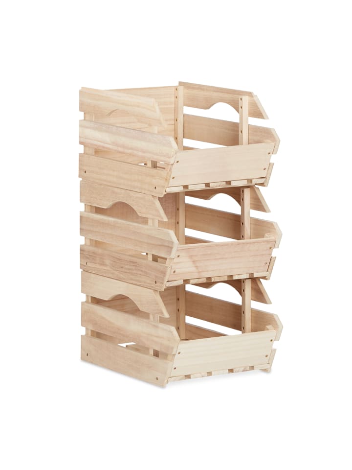 relaxdays Stappelkisten in Natur - (B)27,5 x (H)20 x (T)38 cm günstig kaufen onesize