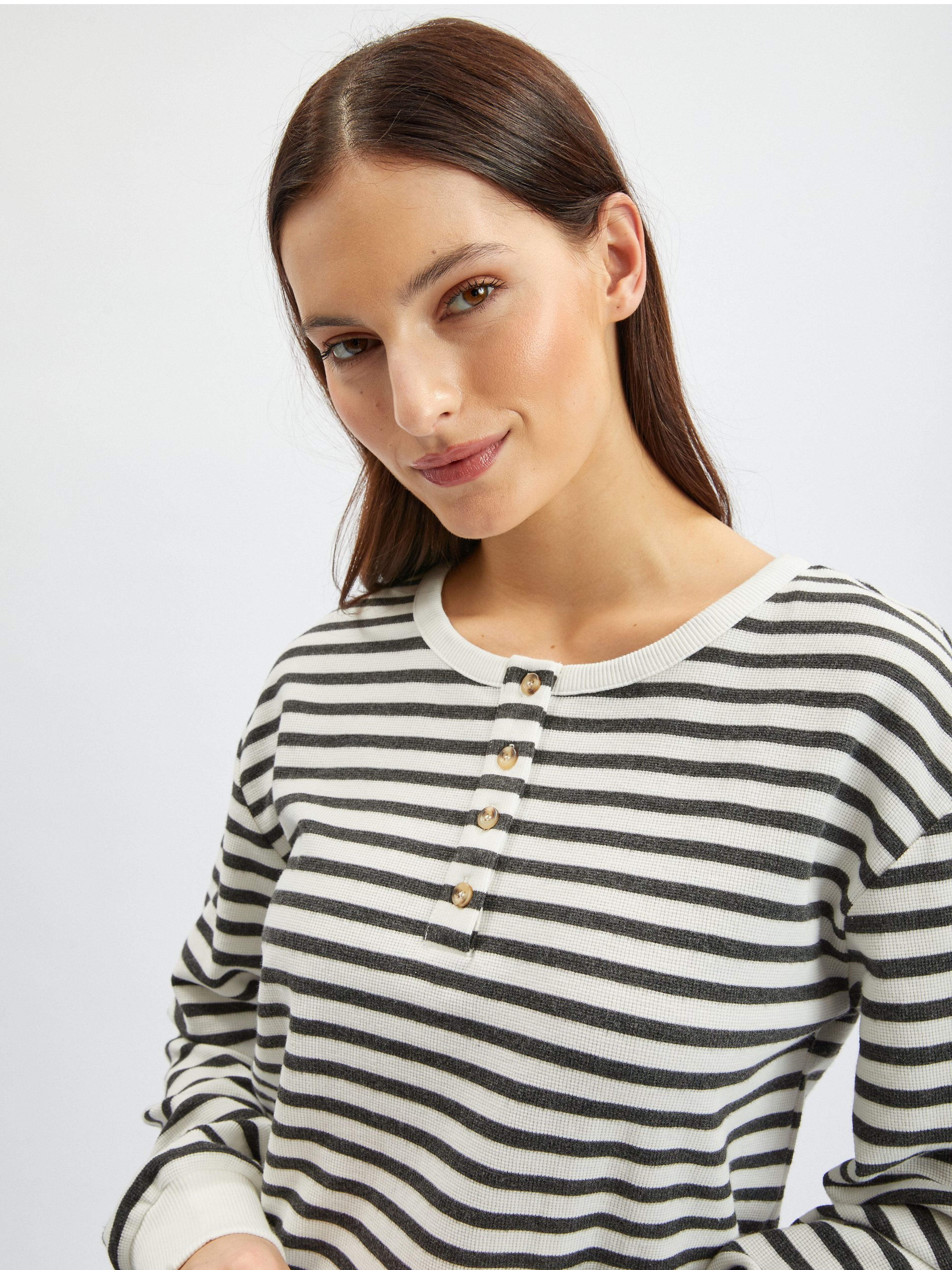 Schwarz-weiß gestreiftes Damen-Sweatshirt ORSAY