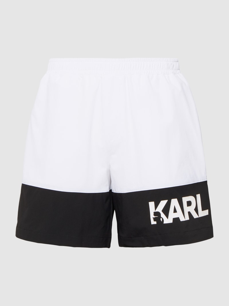 Badehose mit Eingrifftaschen in weiß