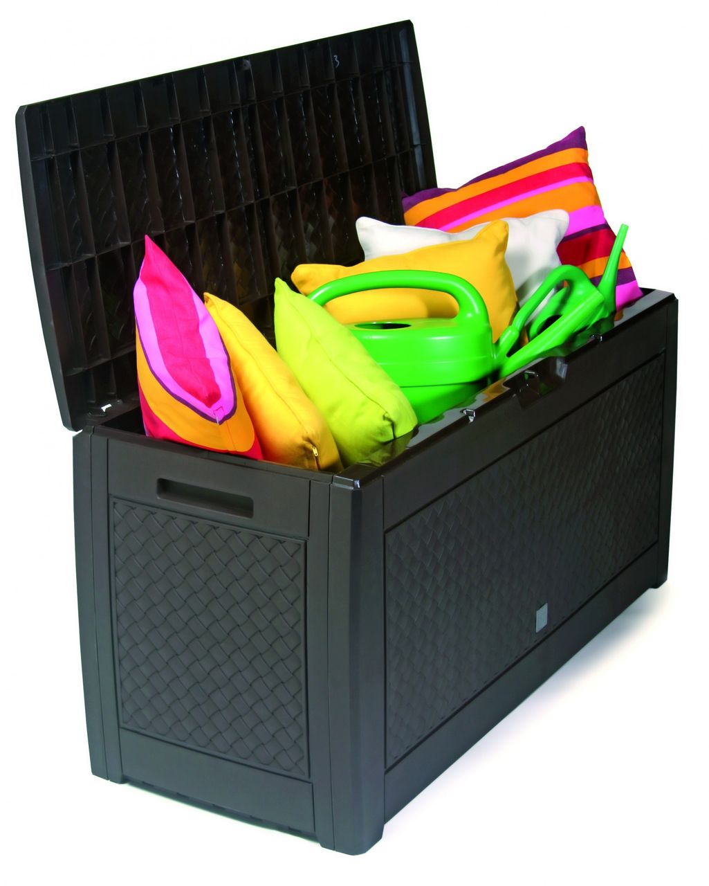 Powertec Garden Auflagenbox in Rattanoptik, ca. 119 x 48 x 60 cm, 310L - Dunkelbraun