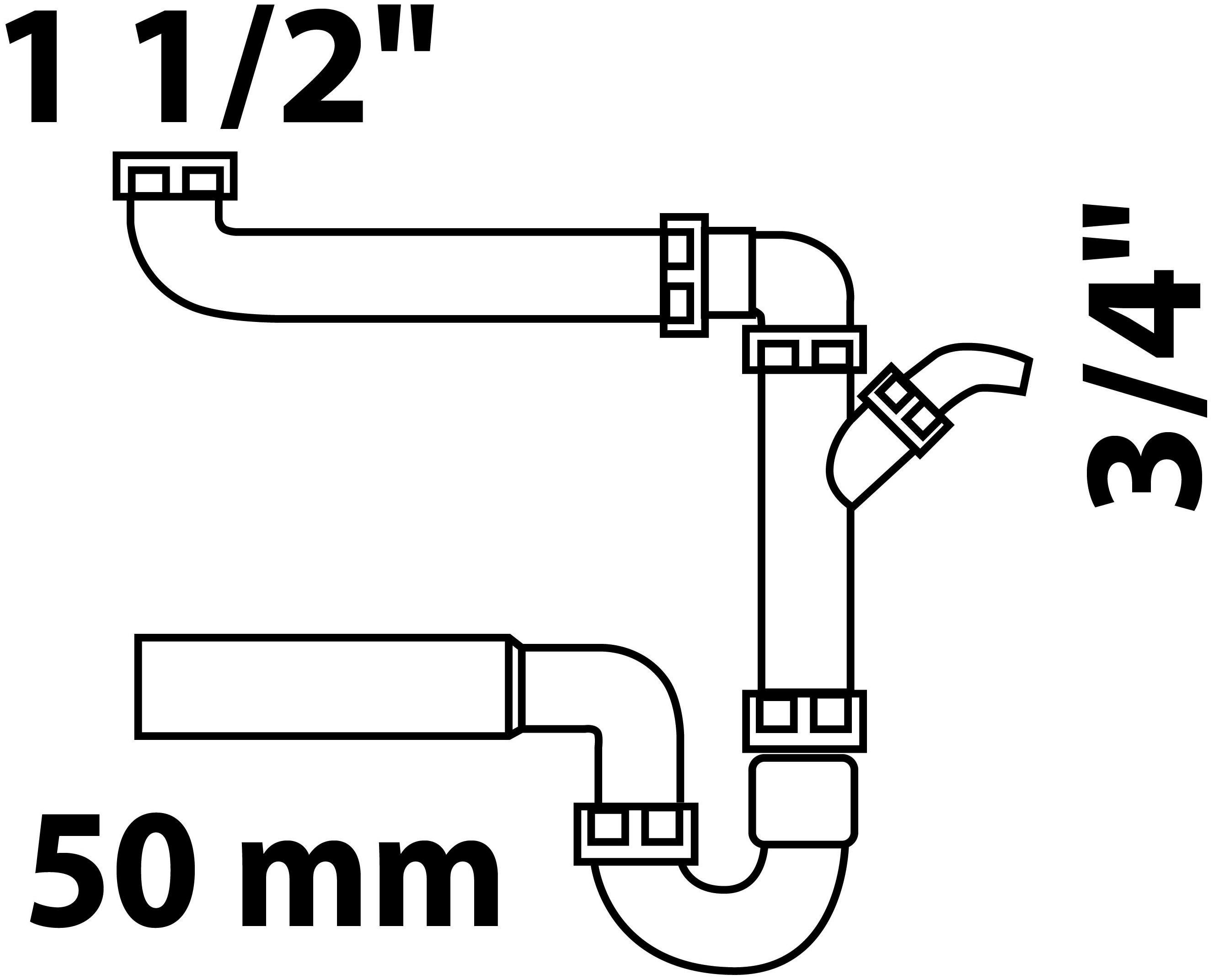 Kirchhoff Siphon ECO Save, (Set), Abfluss für Spüle, Ablaufgarnitur mit Geräteanschluss