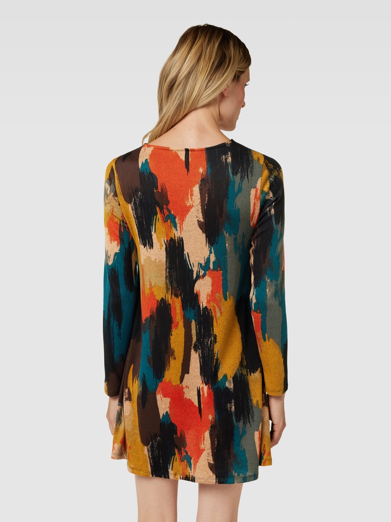 Minikleid mit Allover-Muster in haselnuss braun