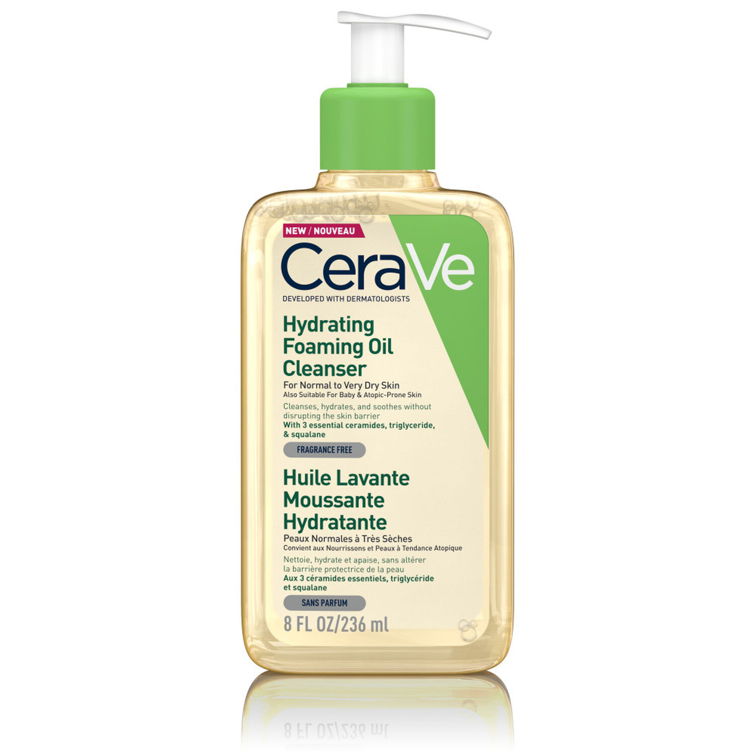 Cerave Huile Lavante Moussante Peaux Normales à Très Sèches