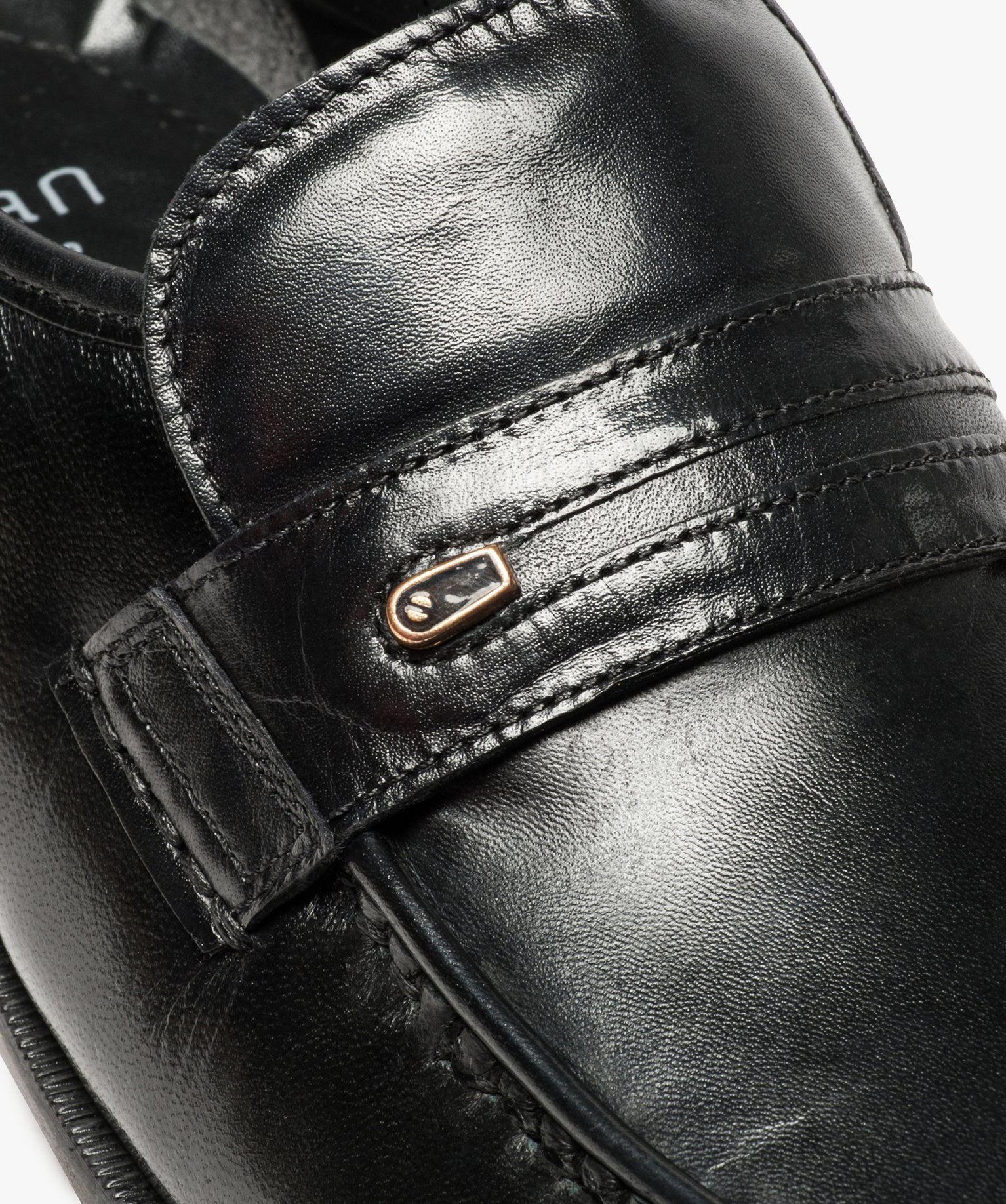 Mocassins homme unis dessus et intérieur cuir noir | GEMO